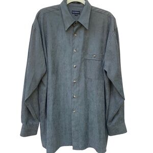 Hathaway Men's Faux Suede Button Down XL
